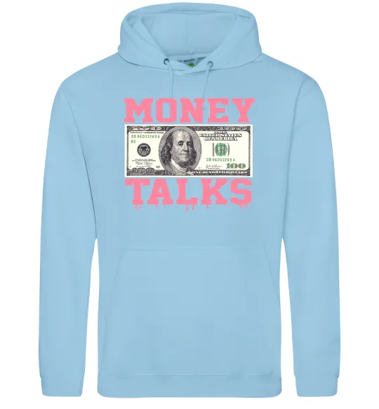Женская толстовка (худи) Money Talks Голубой фото