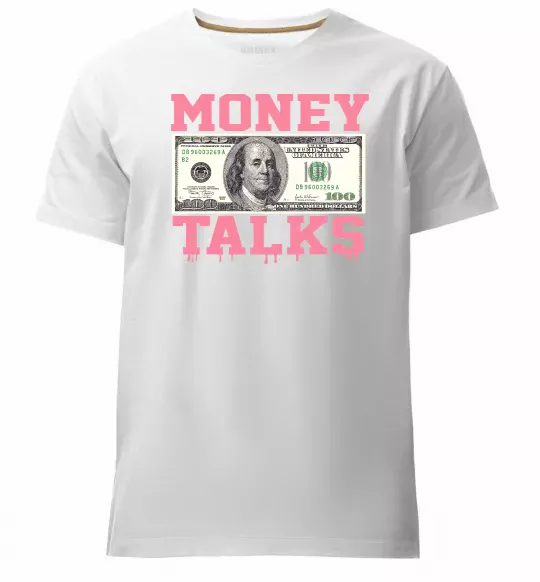 Чоловіча преміум футболка Money Talks Білий фото