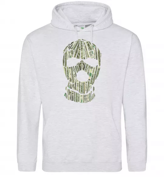 Женская толстовка (худи) Money mask Серый меланж фото