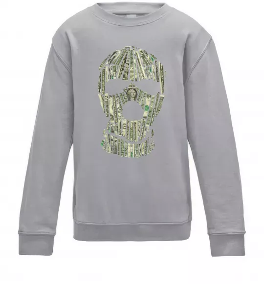 Детский Свитшот Money mask Серый меланж фото