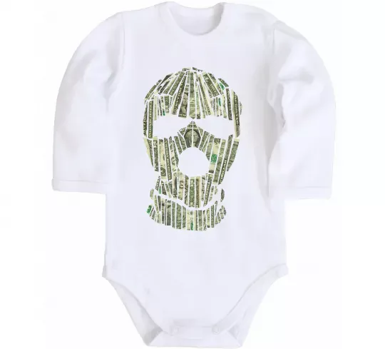 Детский боди Money mask Белый фото