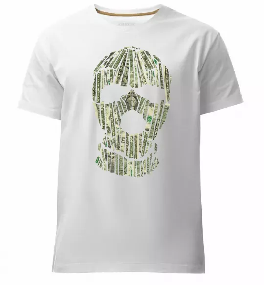 Чоловіча преміум футболка Money mask Білий фото