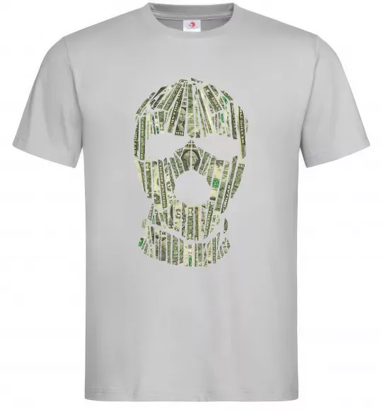 Чоловіча футболка Money mask Сірий фото