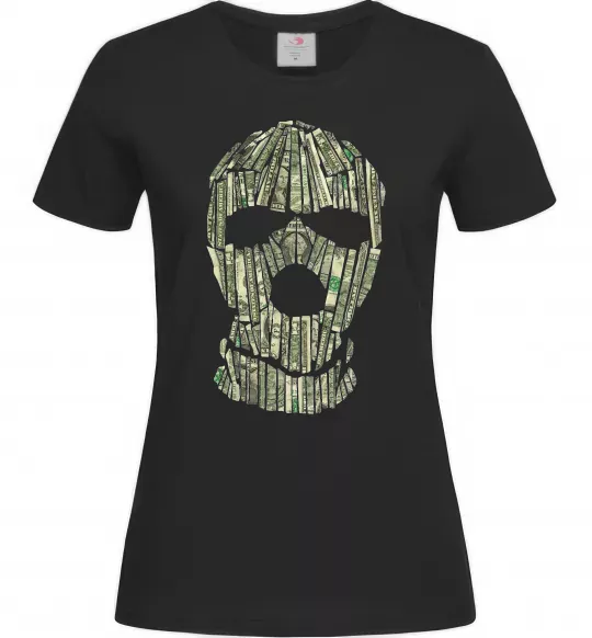 Женская футболка Money mask Черный фото
