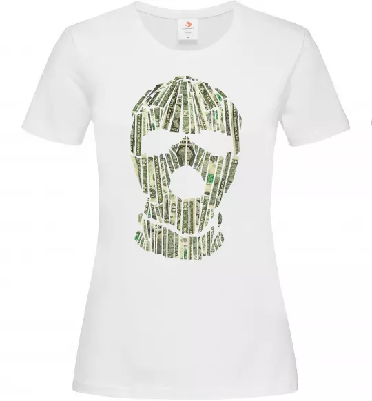 Женская футболка Money mask Белый фото