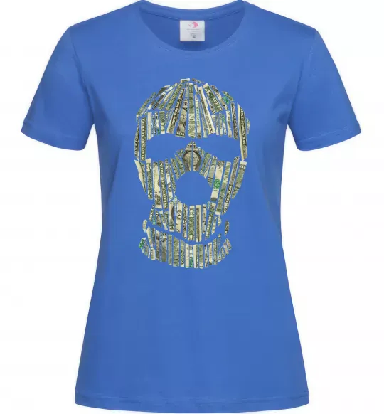 Женская футболка Money mask Ярко-синий фото