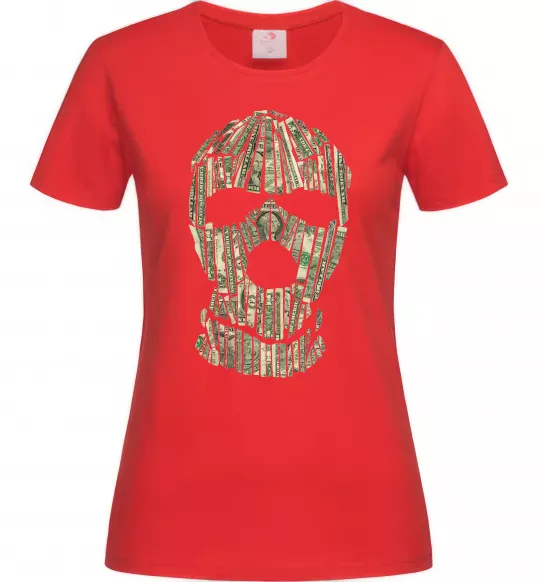 Женская футболка Money mask Красный фото