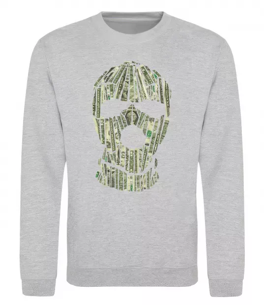 Світшот Money mask Сірий меланж фото