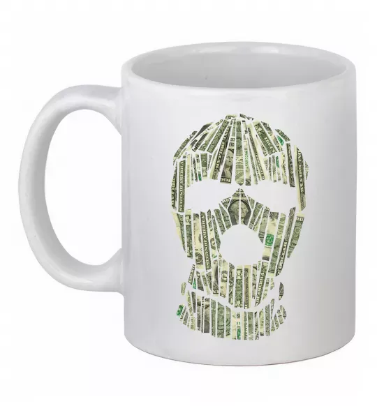 Чашка керамическая Money mask Белый фото