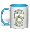 Чашка с цветной ручкой Money mask Голубой фото
