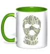 Чашка с цветной ручкой Money mask Зеленый фото
