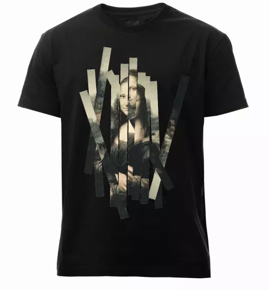 Мужская премиум футболка Mona Lisa полоси Черный фото