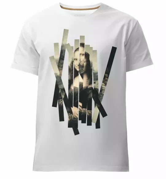 Мужская премиум футболка Mona Lisa полоси Белый фото