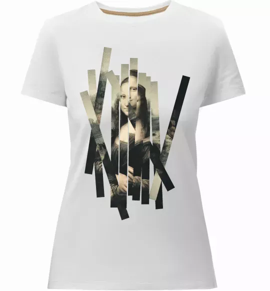 Женская премиум футболка Mona Lisa полоси Белый фото