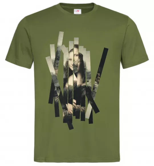 Чоловіча футболка Mona Lisa полоси Оливковий фото