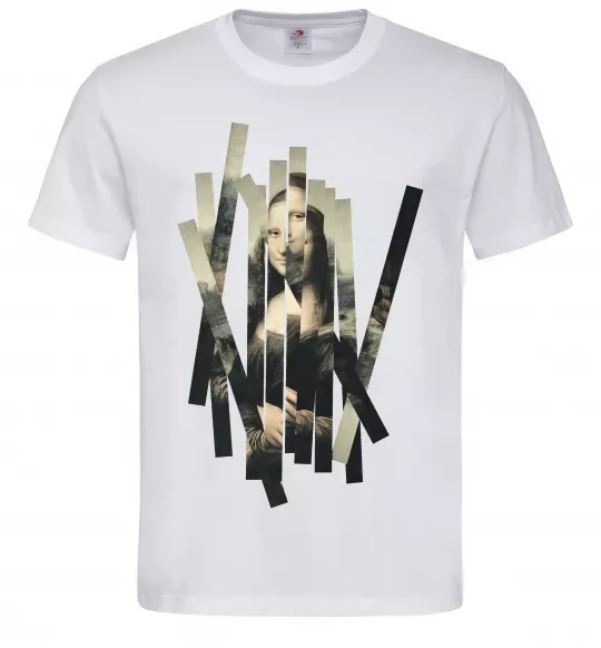 Чоловіча футболка Mona Lisa полоси Білий фото