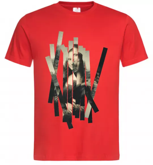 Чоловіча футболка Mona Lisa полоси Червоний фото