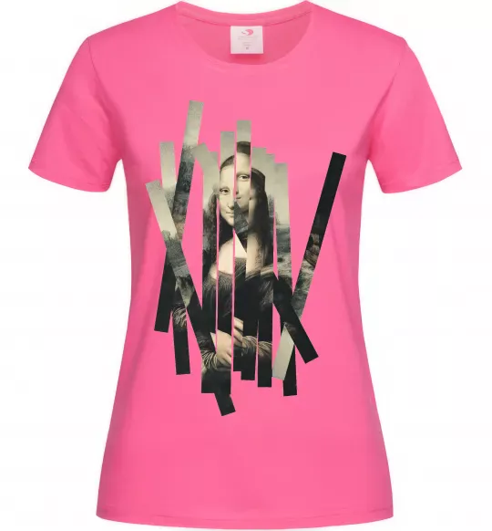 Женская футболка Mona Lisa полоси Ярко-розовый фото