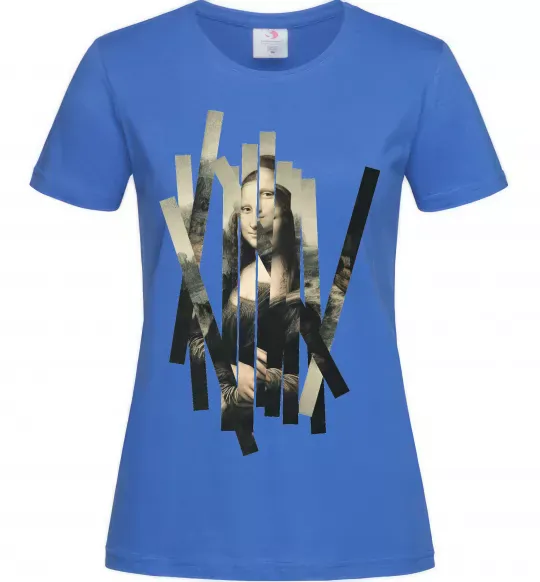 Женская футболка Mona Lisa полоси Ярко-синий фото