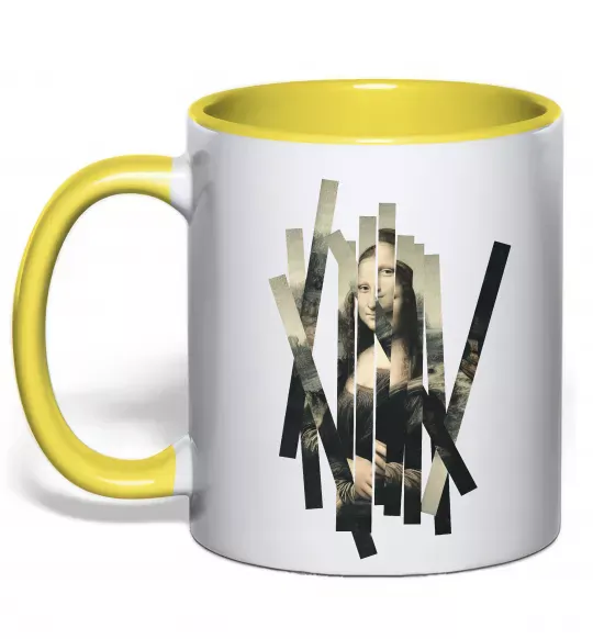 Чашка с цветной ручкой Mona Lisa полоси Солнечно желтый фото