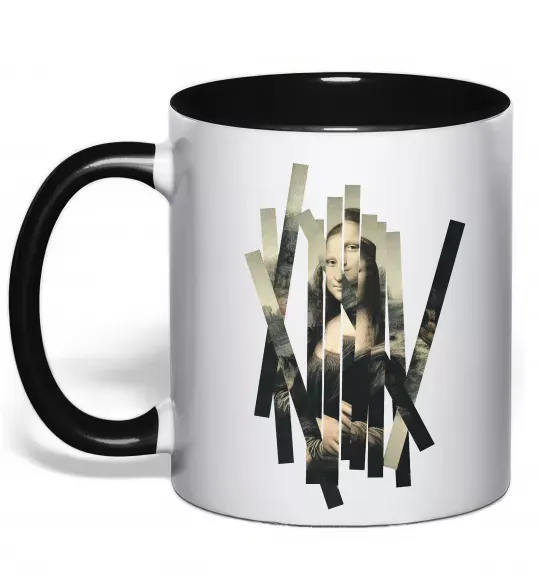 Чашка с цветной ручкой Mona Lisa полоси Черный фото