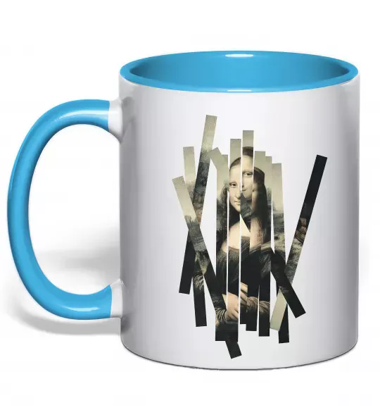 Чашка с цветной ручкой Mona Lisa полоси Голубой фото