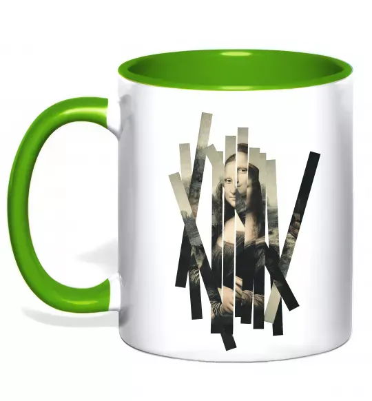 Чашка с цветной ручкой Mona Lisa полоси Зеленый фото