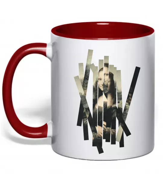 Чашка с цветной ручкой Mona Lisa полоси Красный фото