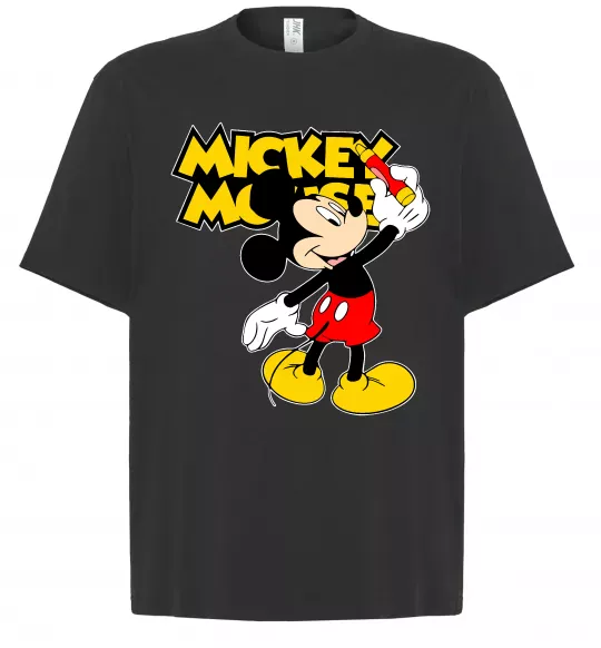 Футболка Оверсайз Mickey Mouse з фломастером Черный фото