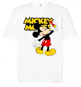 Футболка Оверсайз Mickey Mouse з фломастером Білий фото