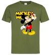Чоловіча футболка Mickey Mouse з фломастером Оливковий фото