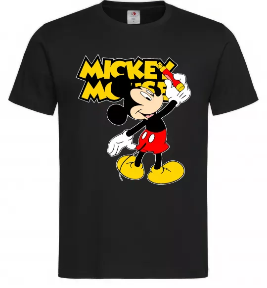 Чоловіча футболка Mickey Mouse з фломастером Чорний фото