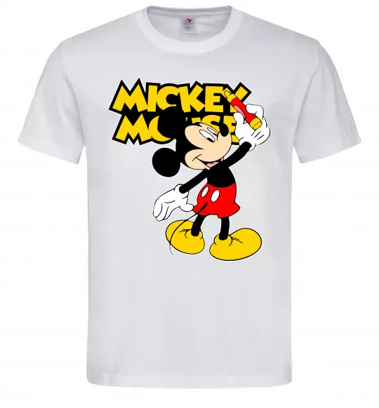 Чоловіча футболка Mickey Mouse з фломастером Білий фото