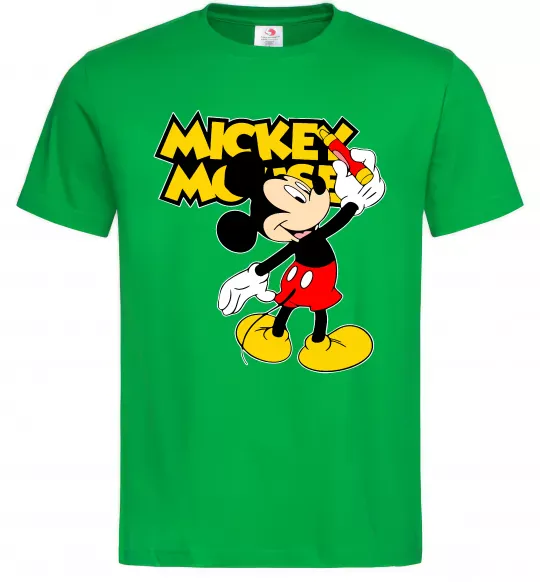 Чоловіча футболка Mickey Mouse з фломастером Зелений фото