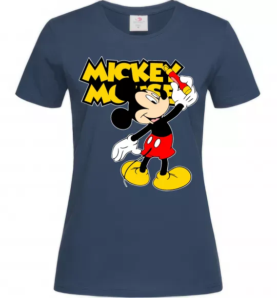 Женская футболка Mickey Mouse з фломастером Темно-синий фото