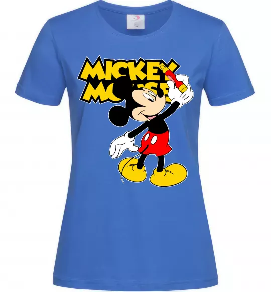 Женская футболка Mickey Mouse з фломастером Ярко-синий фото