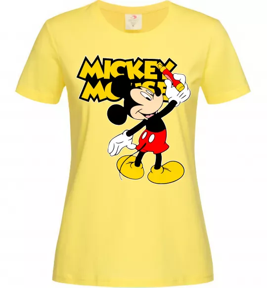 Женская футболка Mickey Mouse з фломастером Лимонный фото