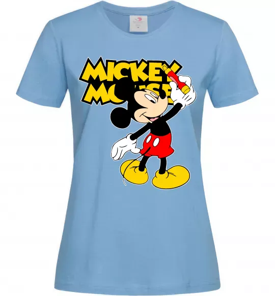 Женская футболка Mickey Mouse з фломастером Голубой фото