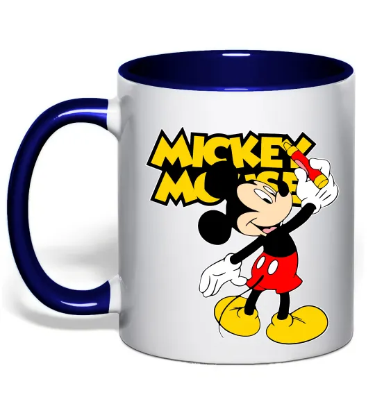 Чашка с цветной ручкой Mickey Mouse з фломастером Глубокий темно-синий фото