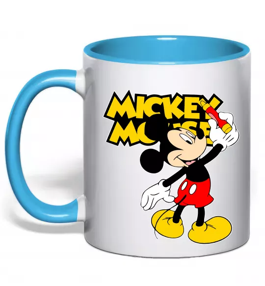 Чашка с цветной ручкой Mickey Mouse з фломастером Голубой фото