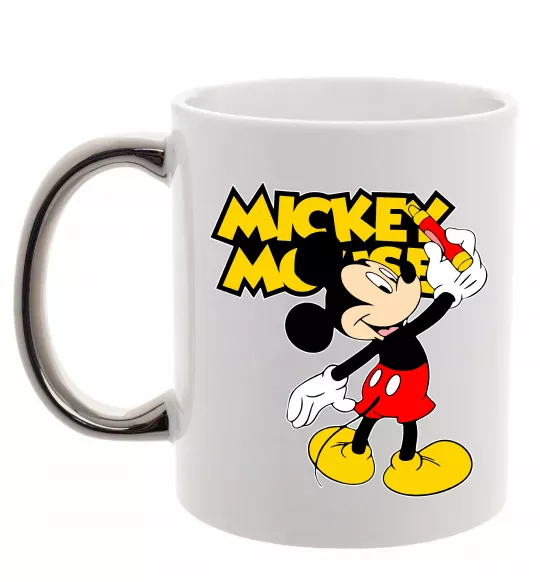 Чашка с цветной ручкой Mickey Mouse з фломастером Серебро фото