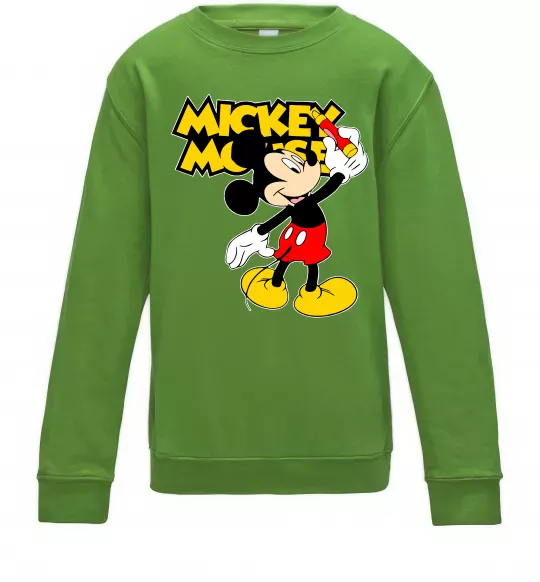 Дитячий світшот Mickey Mouse з фломастером Лаймовий фото