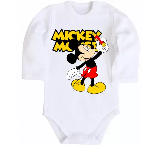 Детский боди Mickey Mouse з фломастером Белый фото