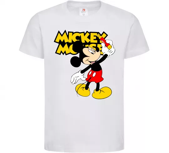 Детская футболка Mickey Mouse з фломастером Белый фото