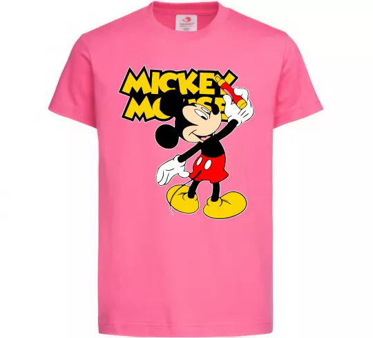 Детская футболка Mickey Mouse з фломастером Ярко-розовый фото