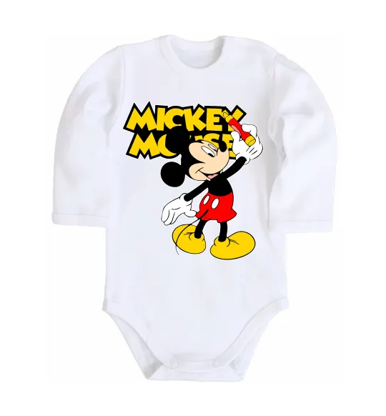 Детский боди Mickey Mouse з фломастером Белый фото