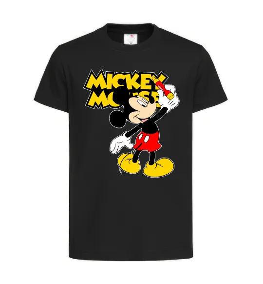 Дитяча футболка Mickey Mouse з фломастером Чорний фото