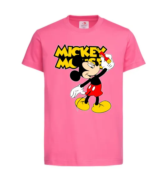 Дитяча футболка Mickey Mouse з фломастером Яскраво-рожевий фото