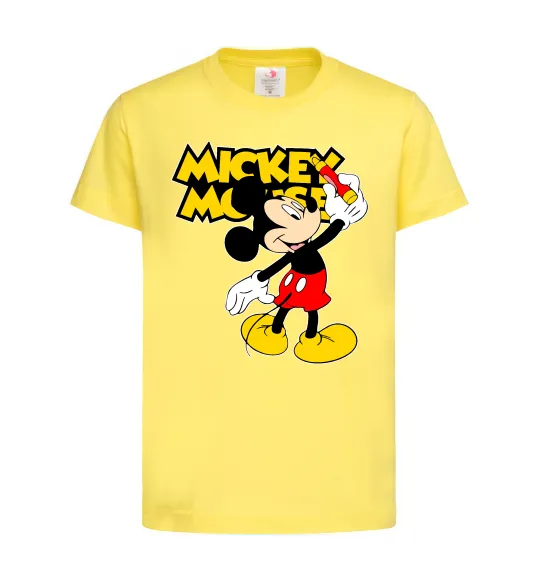 Дитяча футболка Mickey Mouse з фломастером Лимонний фото