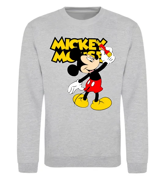 Свитшот Mickey Mouse з фломастером Серый меланж фото